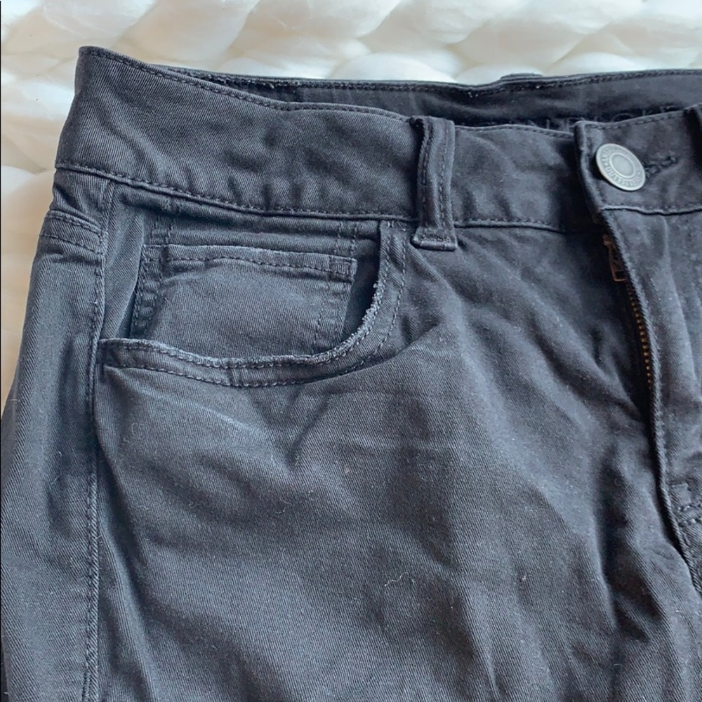 😁 AE Extra Stretch Black Cropped Jeans XShort